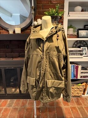 Old Navy Olive Green Hooded Men's Anorak Jacket